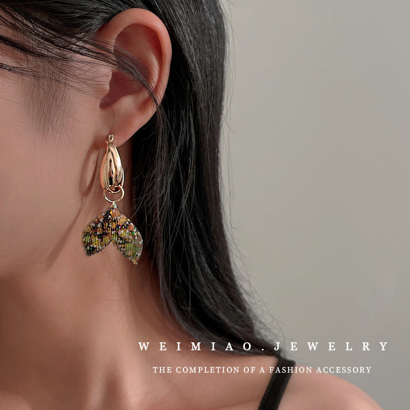 Wholesale Fishtail Ins Style Alloy Earrings
